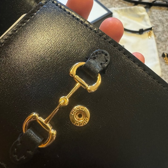 GUCCI Horsebit 1955 Shoulder Wallet Black 658617 Leather - Picture 5 of 8